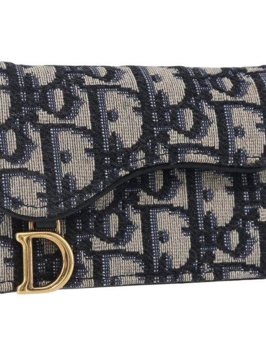 Dior Handbags - Christian Dior Trotter Canvas Saddle Coin Card Case Navy